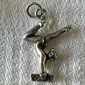 Silver Gymnast Charm Pendant